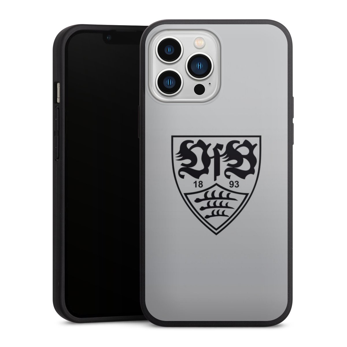 iPhone 13 Pro Max Handy Premium Silikon Hülle Handyhülle schwarz Case Logo Vfb Stuttgart Official Licensed Product Silikon Premium Case