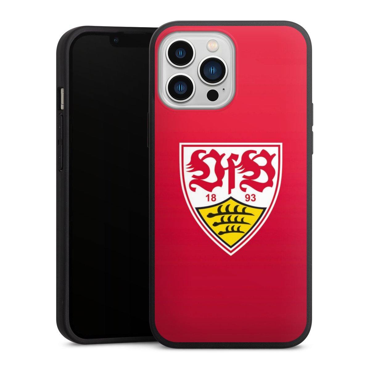 iPhone 13 Pro Max Handy Premium Silikon Hülle Handyhülle schwarz Case Official Licensed Product Vfb Stuttgart Silikon Premium Case