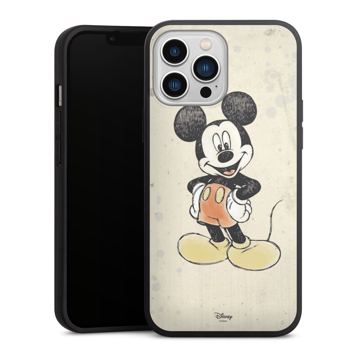 iPhone 13 Pro Max Handy Premium Silikon Hülle Handyhülle schwarz Case Water Colour Mickey & Minnie Mouse Official Licensed Product Silikon Premium Case