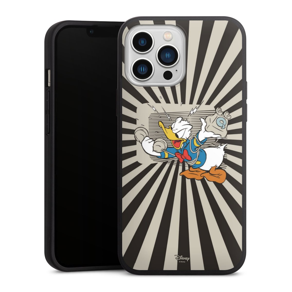 iPhone 13 Pro Max Handy Premium Silikon Hülle Handyhülle schwarz Case Donald Duck Disney Official Licensed Product Silikon Premium Case