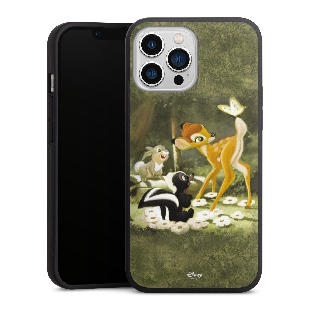 iPhone 13 Pro Max Handy Premium Silikon Hülle Handyhülle schwarz Case Disney Official Licensed Product Bambi Silikon Premium Case