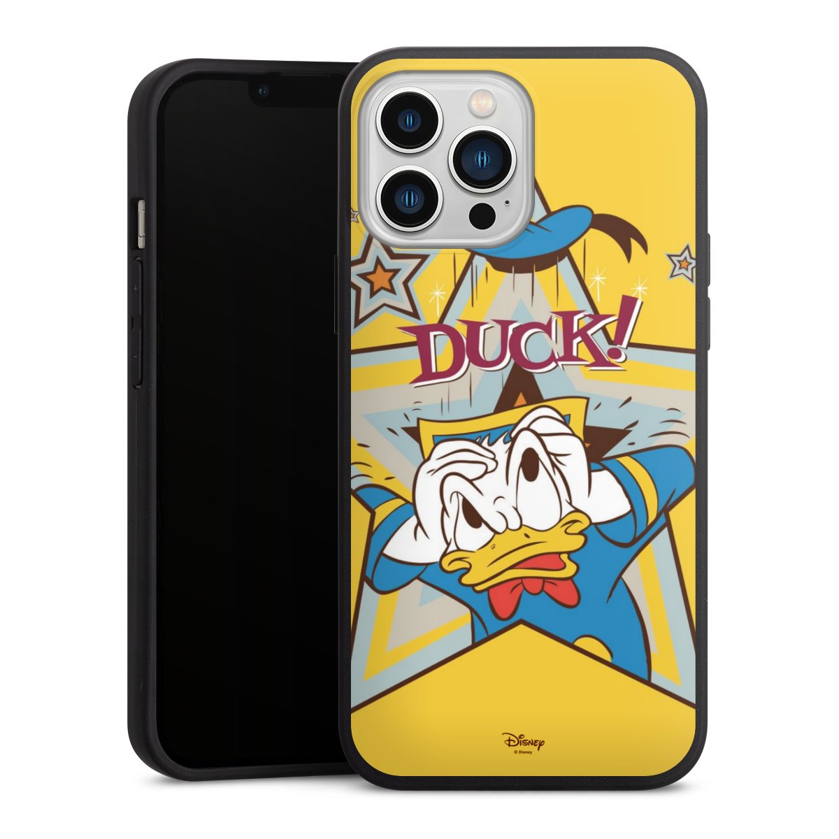 iPhone 13 Pro Max Handy Premium Silikon Hülle Handyhülle schwarz Case Official Licensed Product Donald Duck Disney Silikon Premium Case