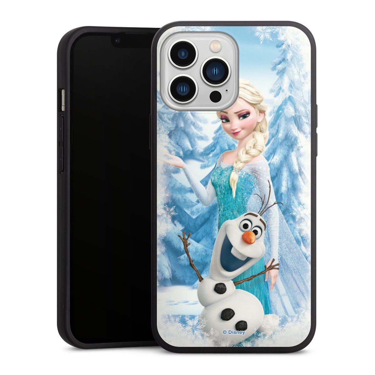 iPhone 13 Pro Max Handy Premium Silikon Hülle Handyhülle schwarz Case Official Licensed Product Frozen Elsa Disney Silikon Premium Case