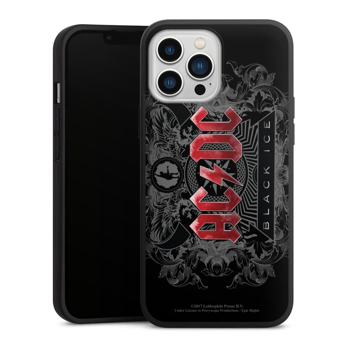 iPhone 13 Pro Max Handy Premium Silikon Hülle Handyhülle schwarz Case Merchandise Black Ice Acdc Silikon Premium Case