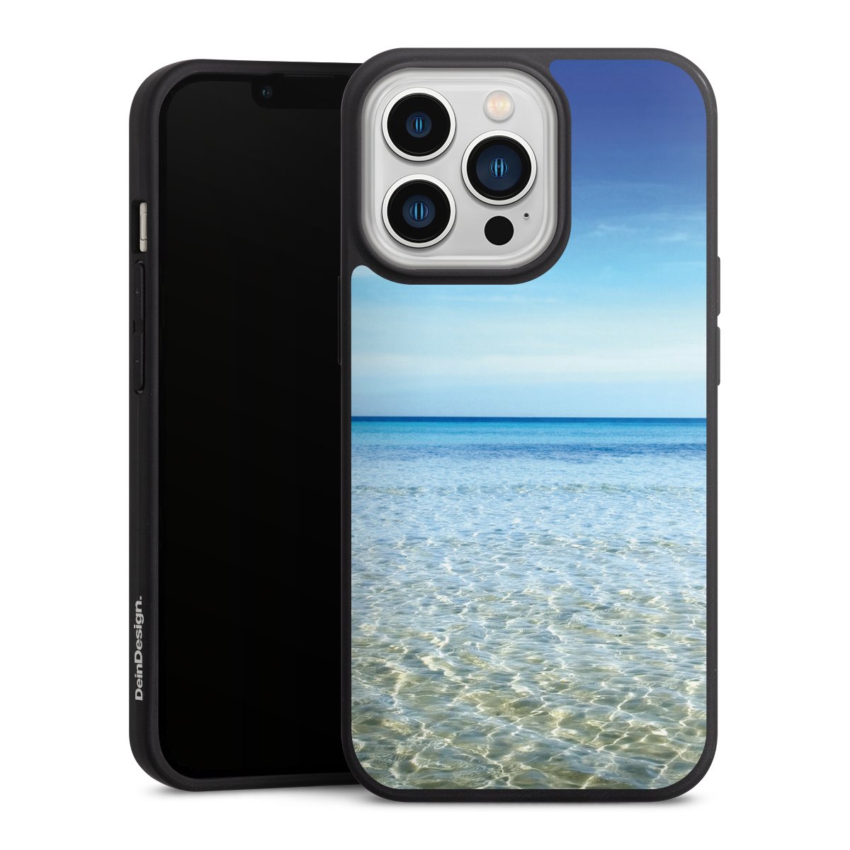 iPhone 13 Pro Handy Premium Silikon Hülle Handyhülle schwarz Case Urlaub Sky Ocean Silikon Premium Case