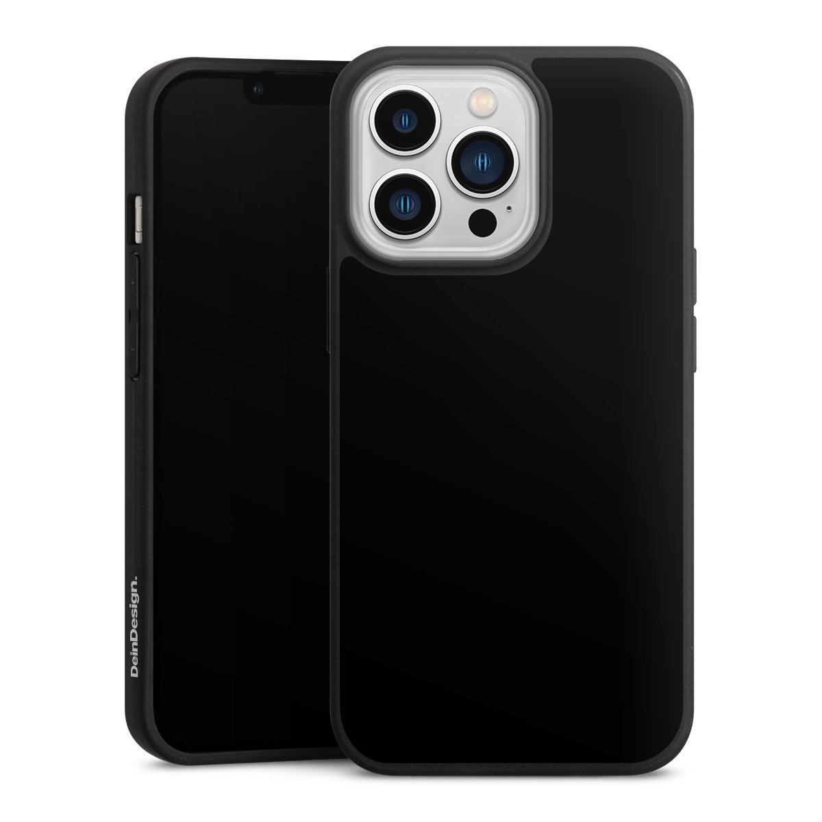 iPhone 13 Pro Handy Premium Silikon Hülle Handyhülle schwarz Case Black Colour Unicoloured Silikon Premium Case