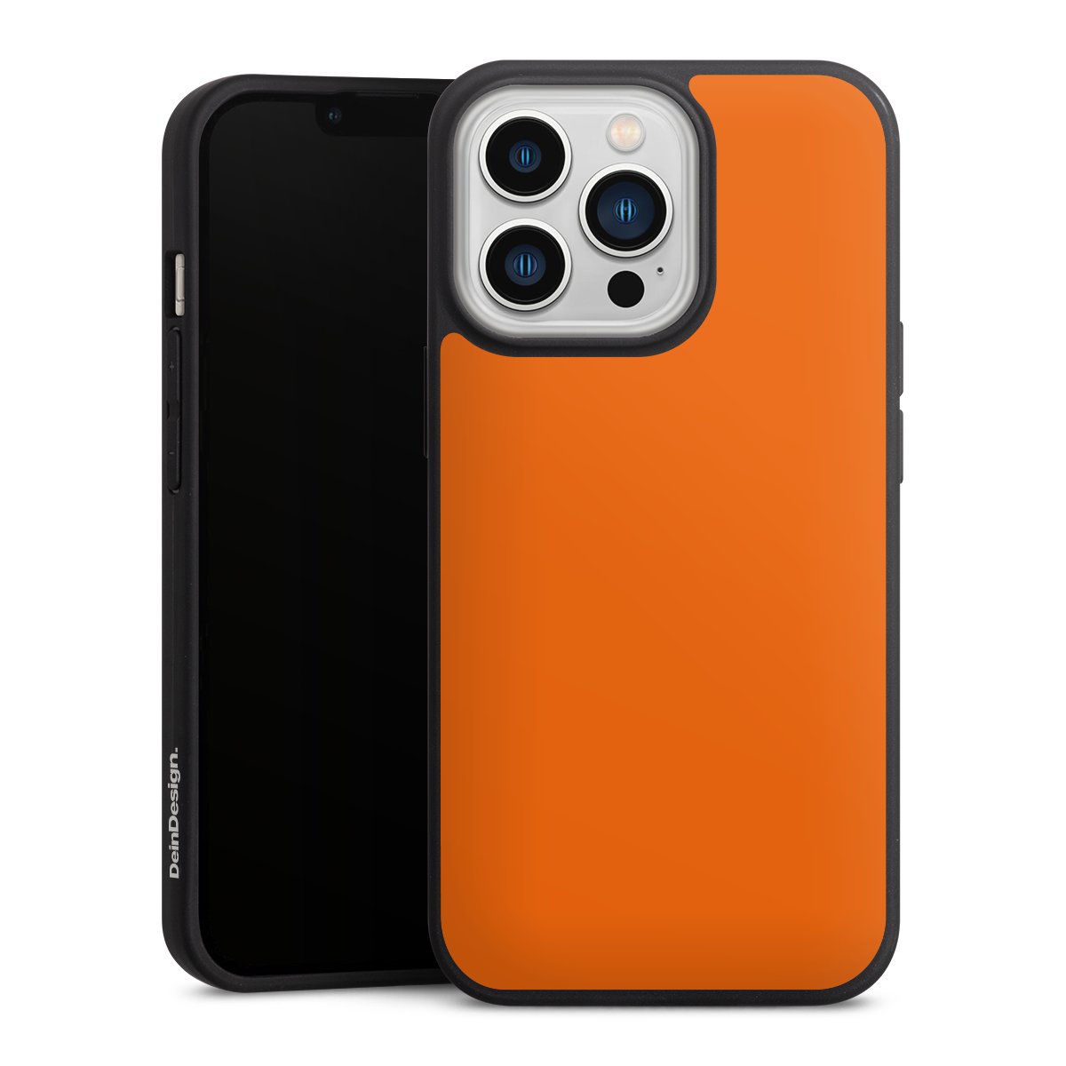 iPhone 13 Pro Handy Premium Silikon Hülle Handyhülle schwarz Case Orange Colour Unicoloured Silikon Premium Case