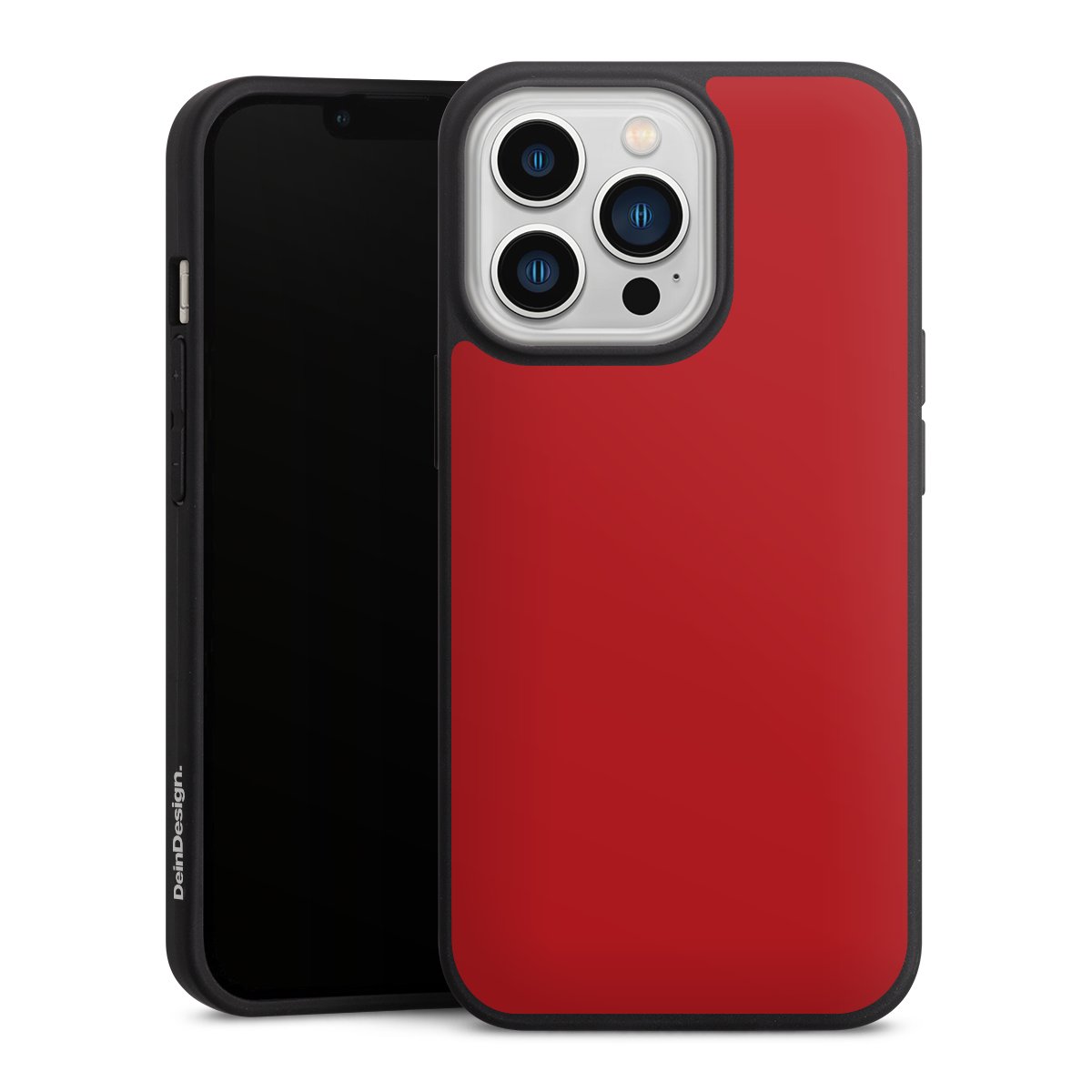 iPhone 13 Pro Handy Premium Silikon Hülle Handyhülle schwarz Case Colour Unicoloured Red Silikon Premium Case