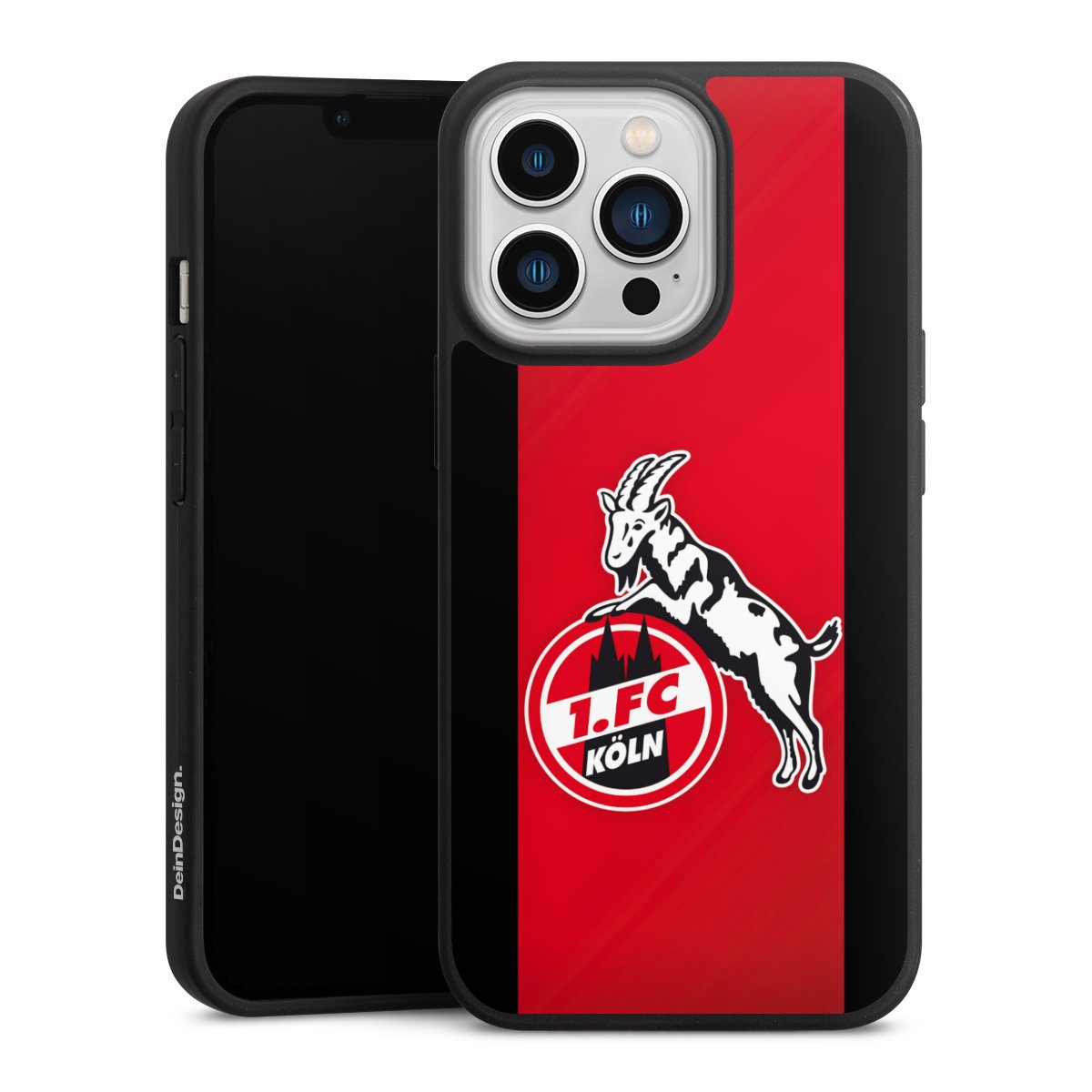 iPhone 13 Pro Handy Premium Silikon Hülle Handyhülle schwarz Case Official Licensed Product Billy Goat Hennes 1. Fc Köln Silikon Premium Case