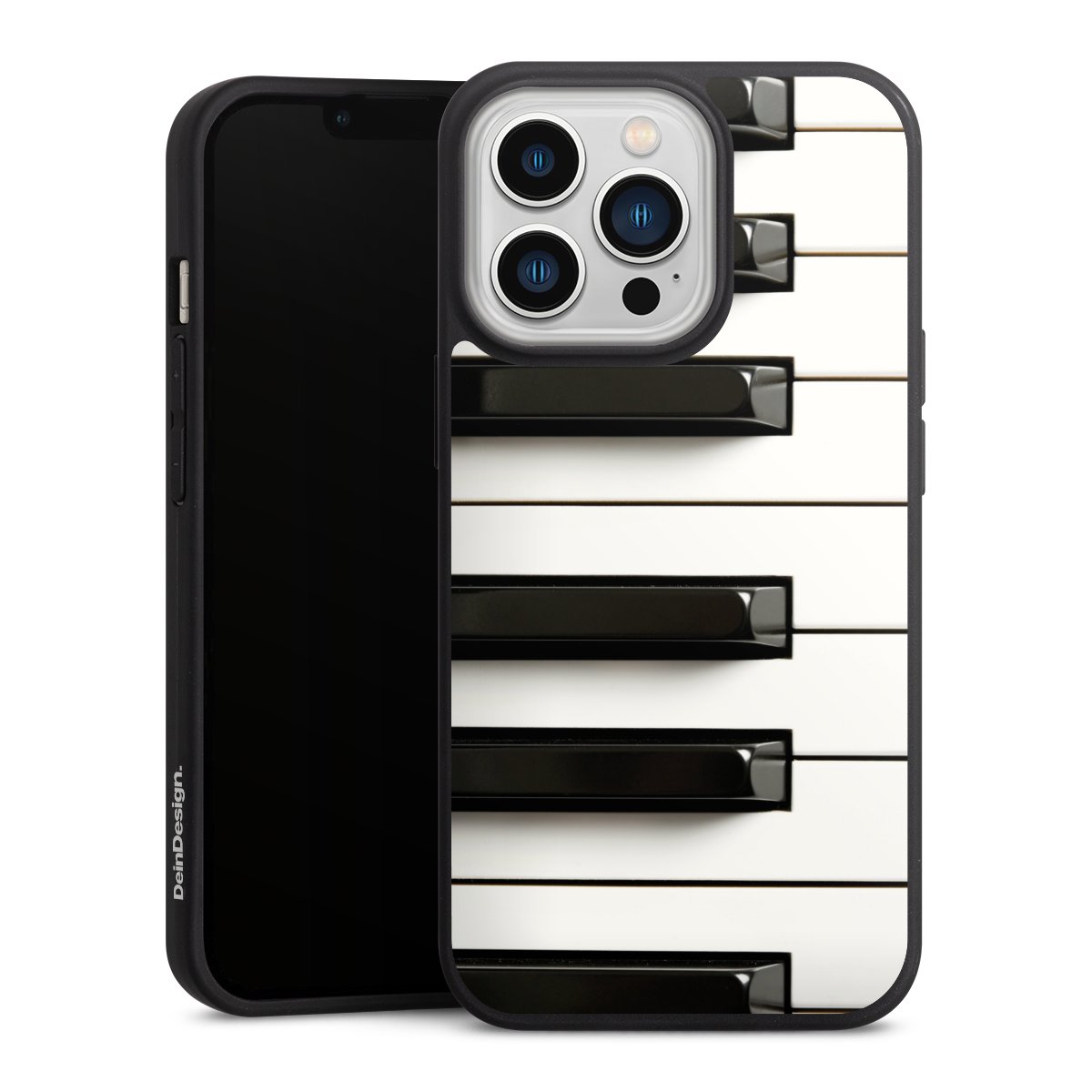 iPhone 13 Pro Handy Premium Silikon Hülle Handyhülle schwarz Case Klavier Piano Music Silikon Premium Case