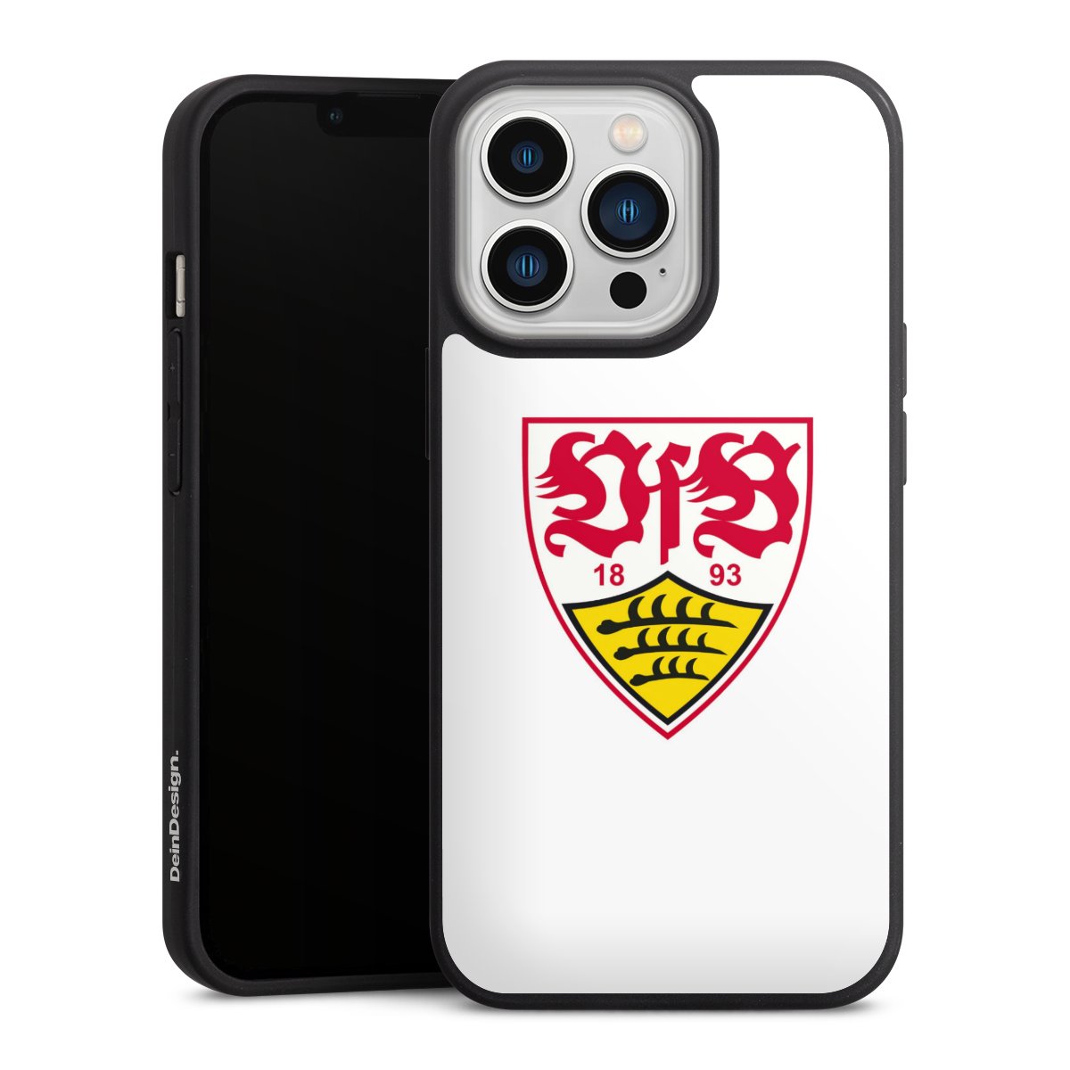 iPhone 13 Pro Handy Premium Silikon Hülle Handyhülle schwarz Case Logo Official Licensed Product Vfb Stuttgart Silikon Premium Case