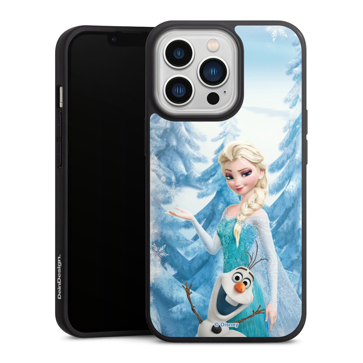 iPhone 13 Pro Handy Premium Silikon Hülle Handyhülle schwarz Case Official Licensed Product Frozen Elsa Disney Silikon Premium Case