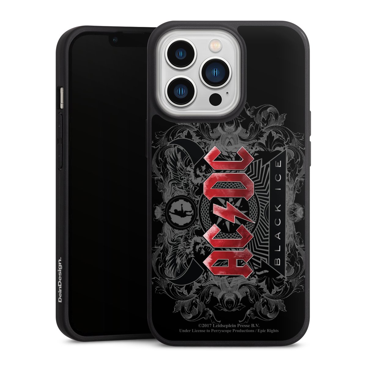 iPhone 13 Pro Handy Premium Silikon Hülle Handyhülle schwarz Case Merchandise Black Ice Acdc Silikon Premium Case