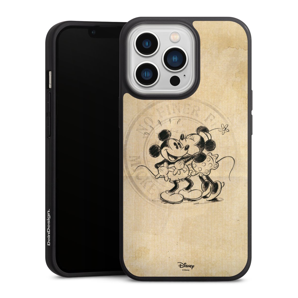 iPhone 13 Pro Handy Premium Silikon Hülle Handyhülle schwarz Case Mickey Mouse Vintage Minnie Mouse Silikon Premium Case