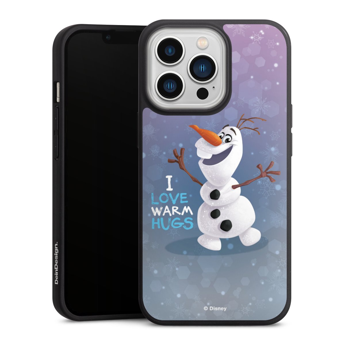 iPhone 13 Pro Handy Premium Silikon Hülle Handyhülle schwarz Case Frozen Frozen Olaf Official Licensed Product Silikon Premium Case