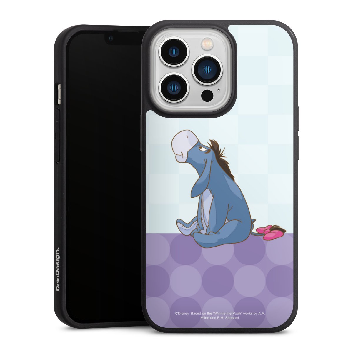 iPhone 13 Pro Handy Premium Silikon Hülle Handyhülle schwarz Case Disney Donkey Winnie The Pooh Silikon Premium Case