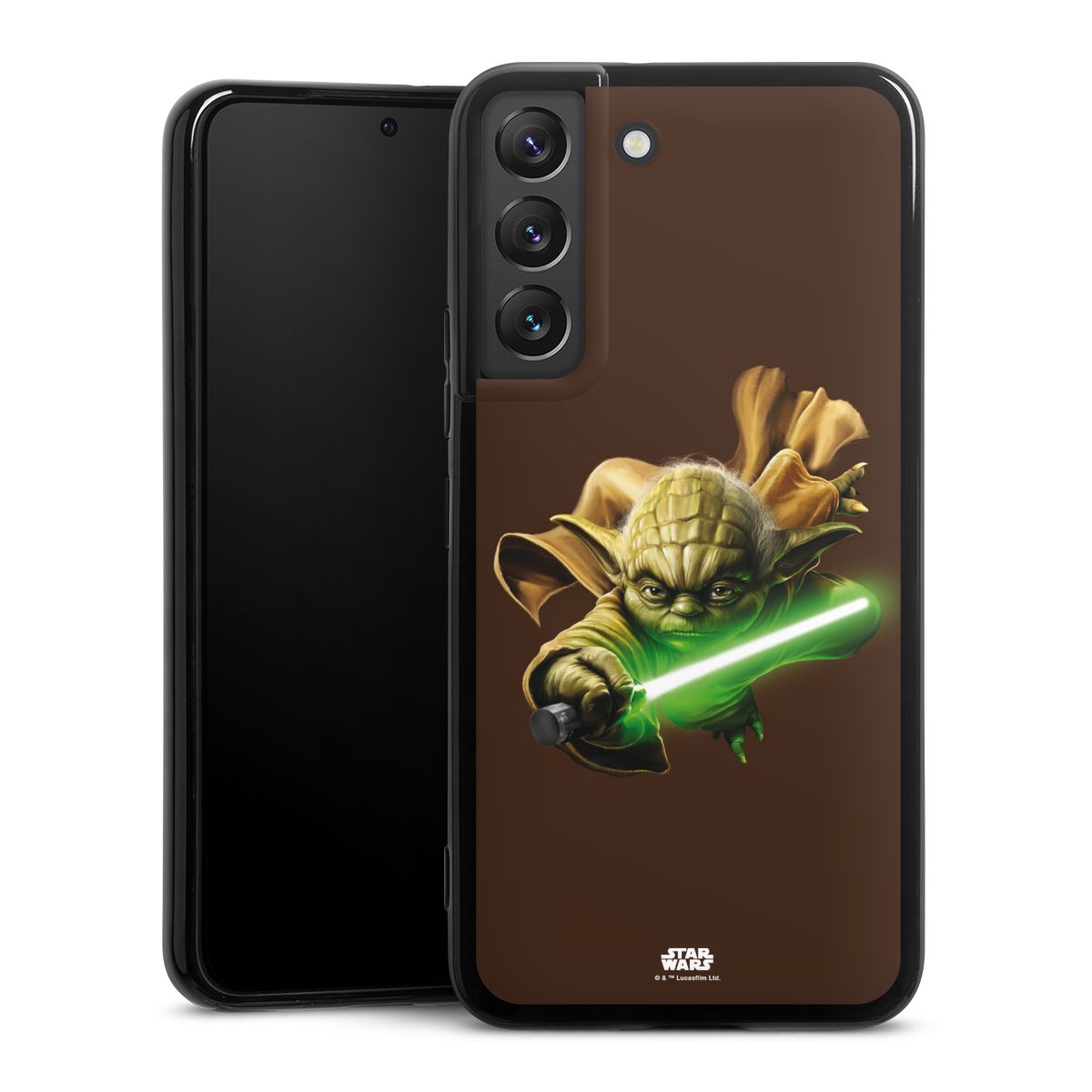 Galaxy S22 Handy Silikon Hülle Case schwarz Handyhülle Yoda Merchandise Star Wars