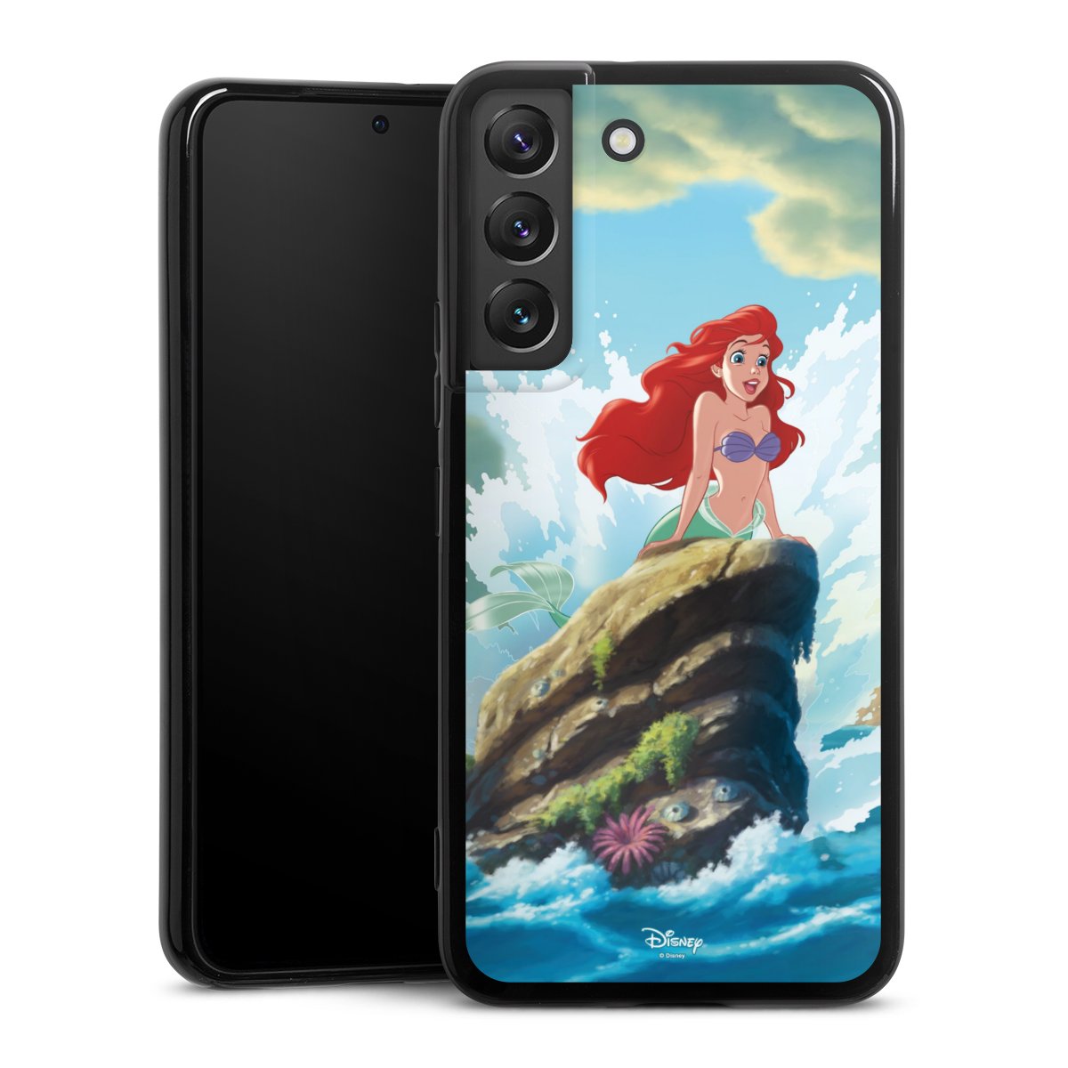 Galaxy S22 Handy Silikon Hülle Case schwarz Handyhülle Mermaid Arielle Die Meerjungfrau Official Licensed Product