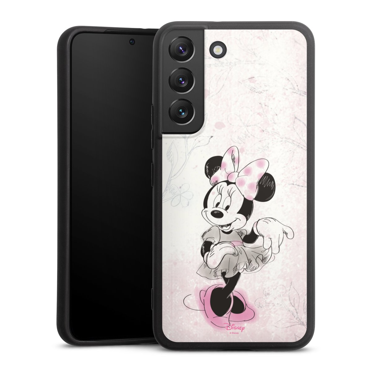 Galaxy S22 Handy Premium Silikon Hülle Handyhülle schwarz Case Disney Minnie Mouse Vintage Silikon Premium Case