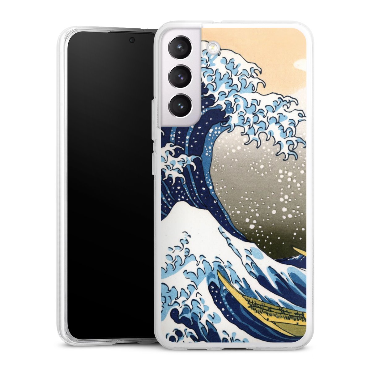 Galaxy S22+ Handy Silikon Hülle Case transparent Handyhülle Kunst Katsushika Hokusai Die Große Welle Vor Kanagawa Silikon Case