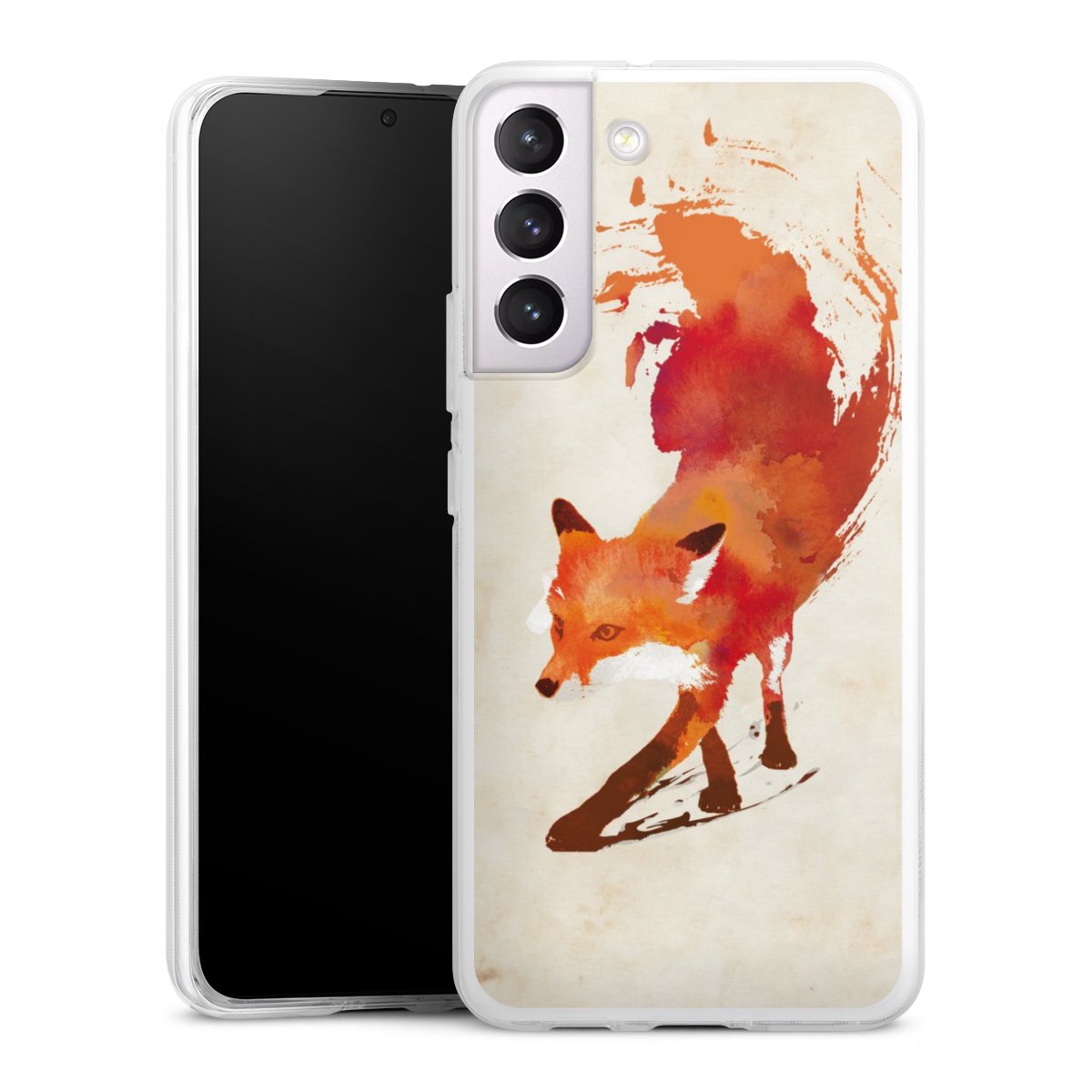 Galaxy S22+ Handy Silikon Hülle Case transparent Handyhülle Fox Graphic Silikon Case