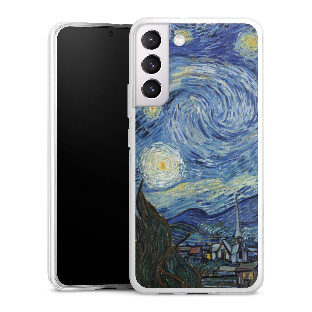 Galaxy S22+ Handy Silikon Hülle Case transparent Handyhülle The Starry Night Kunst Vincent Van Gogh Silikon Case