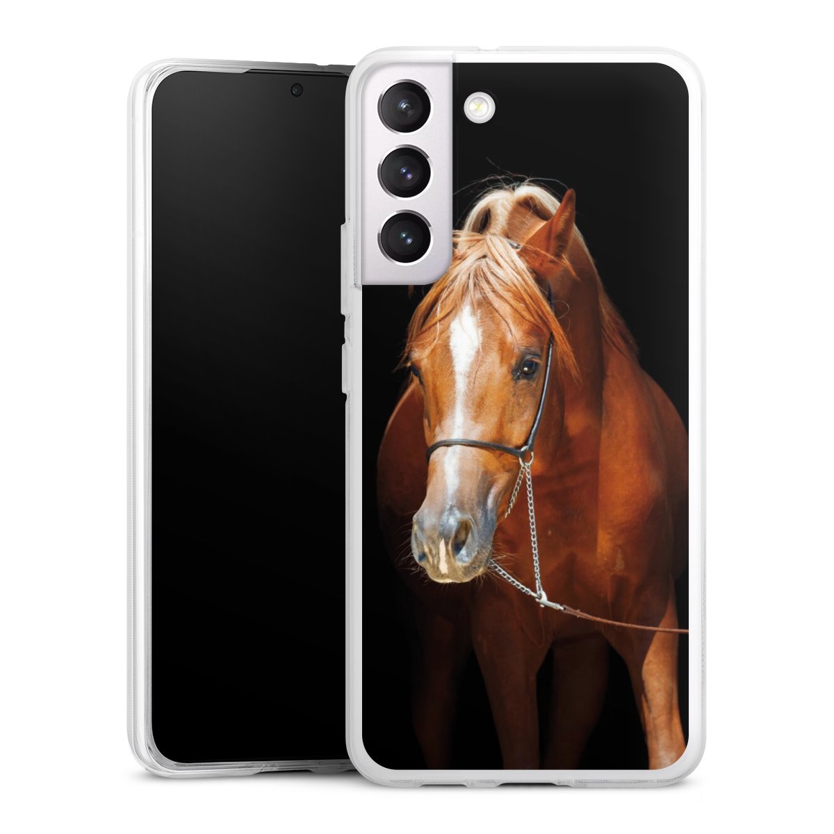 Galaxy S22+ Handy Silikon Hülle Case transparent Handyhülle Mare Horse Hobby Silikon Case