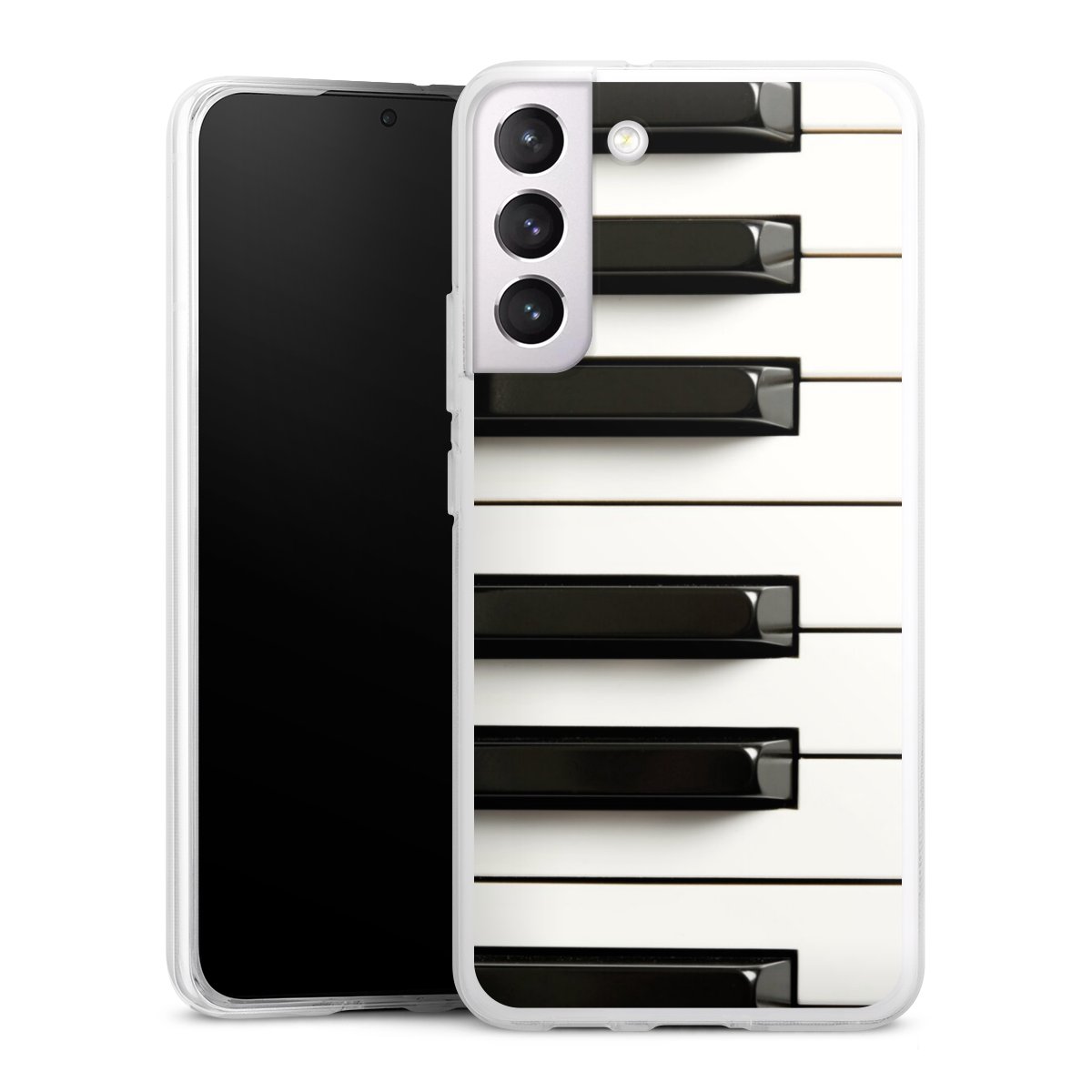 Galaxy S22+ Handy Silikon Hülle Case transparent Handyhülle Klavier Piano Music Silikon Case