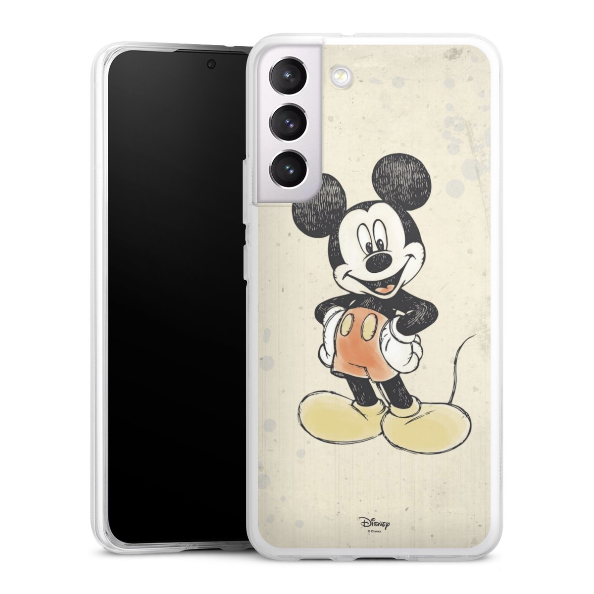 Galaxy S22+ Handy Silikon Hülle Case transparent Handyhülle Water Colour Mickey & Minnie Mouse Official Licensed Product Silikon Case