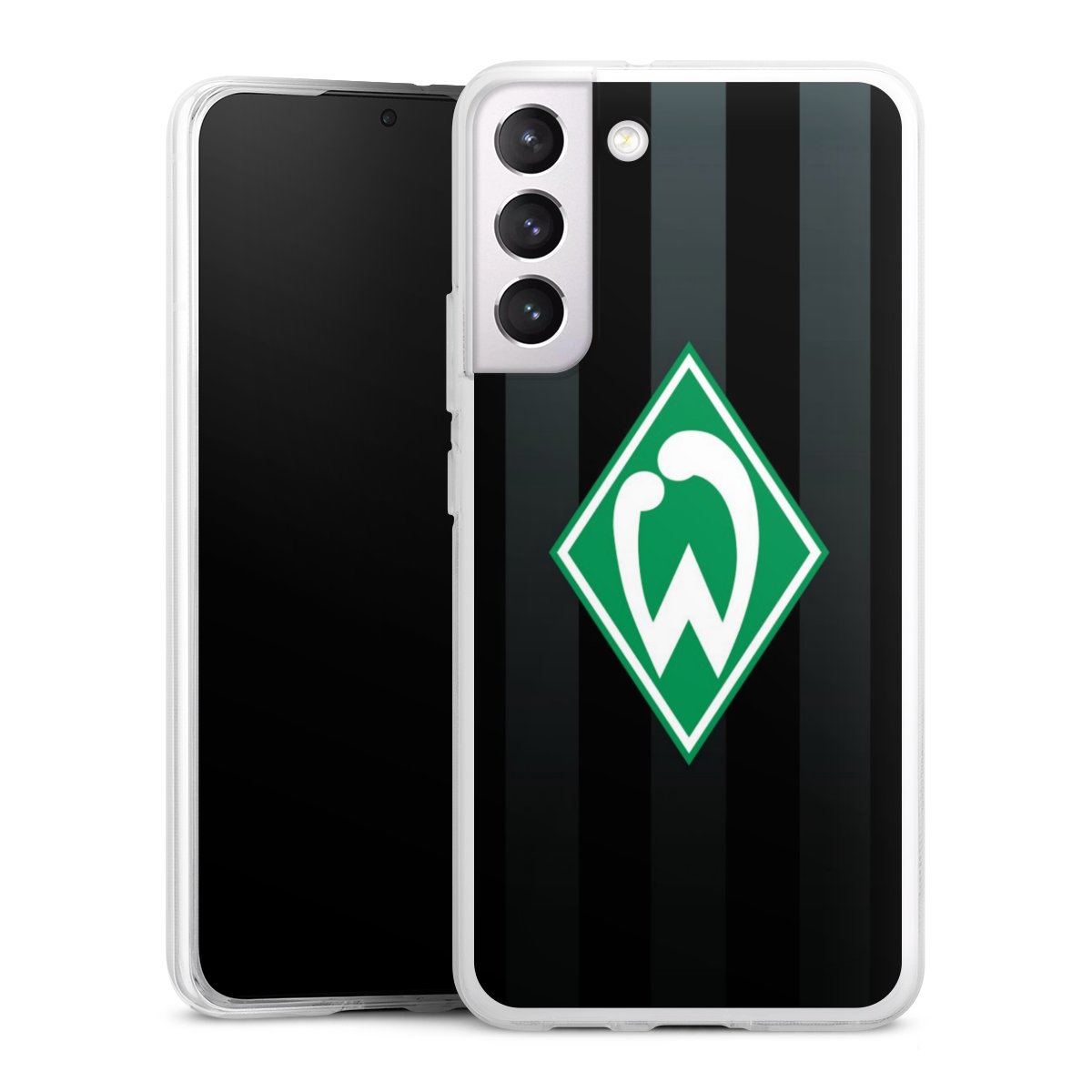 Galaxy S22+ Handy Silikon Hülle Case transparent Handyhülle Stripes Sv Werder Bremen Official Licensed Product Silikon Case