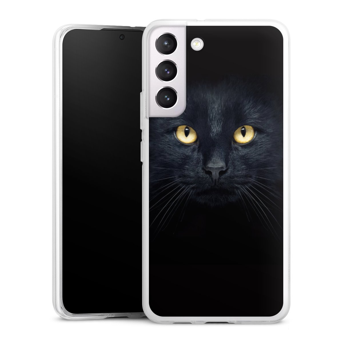 Galaxy S22+ Handy Silikon Hülle Case transparent Handyhülle Eye Cat Black Silikon Case