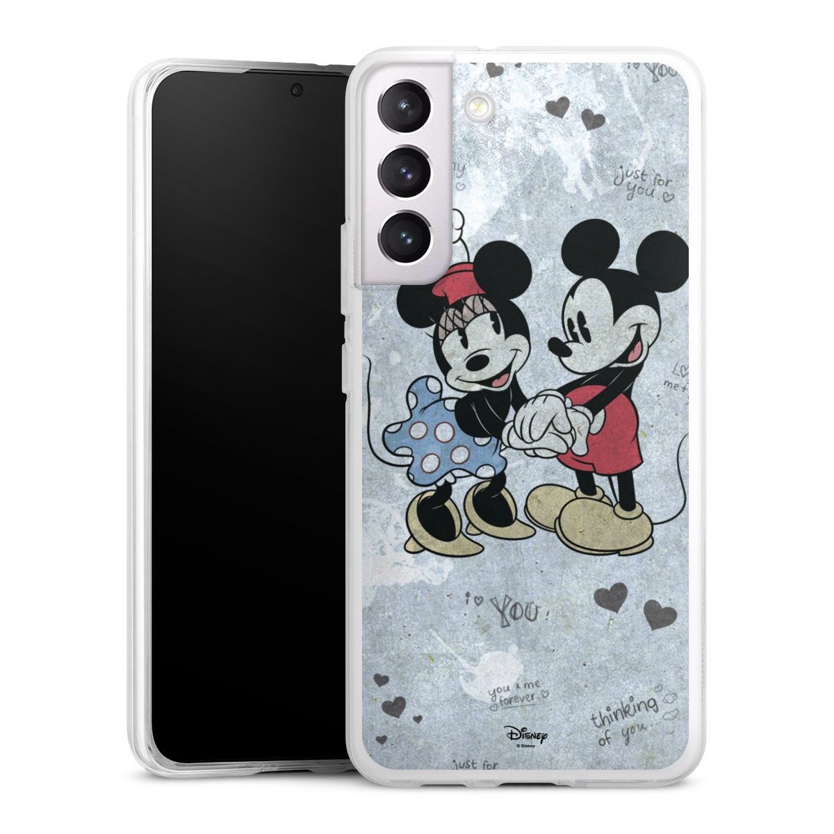 Galaxy S22+ Handy Silikon Hülle Case transparent Handyhülle Mickey & Minnie Mouse Vintage Disney Silikon Case