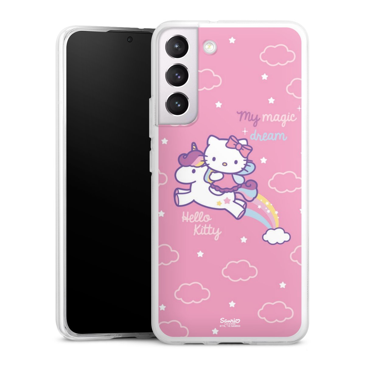 Galaxy S22+ Handy Silikon Hülle Case transparent Handyhülle Einhorn Official Licensed Product Hello Kitty Silikon Case