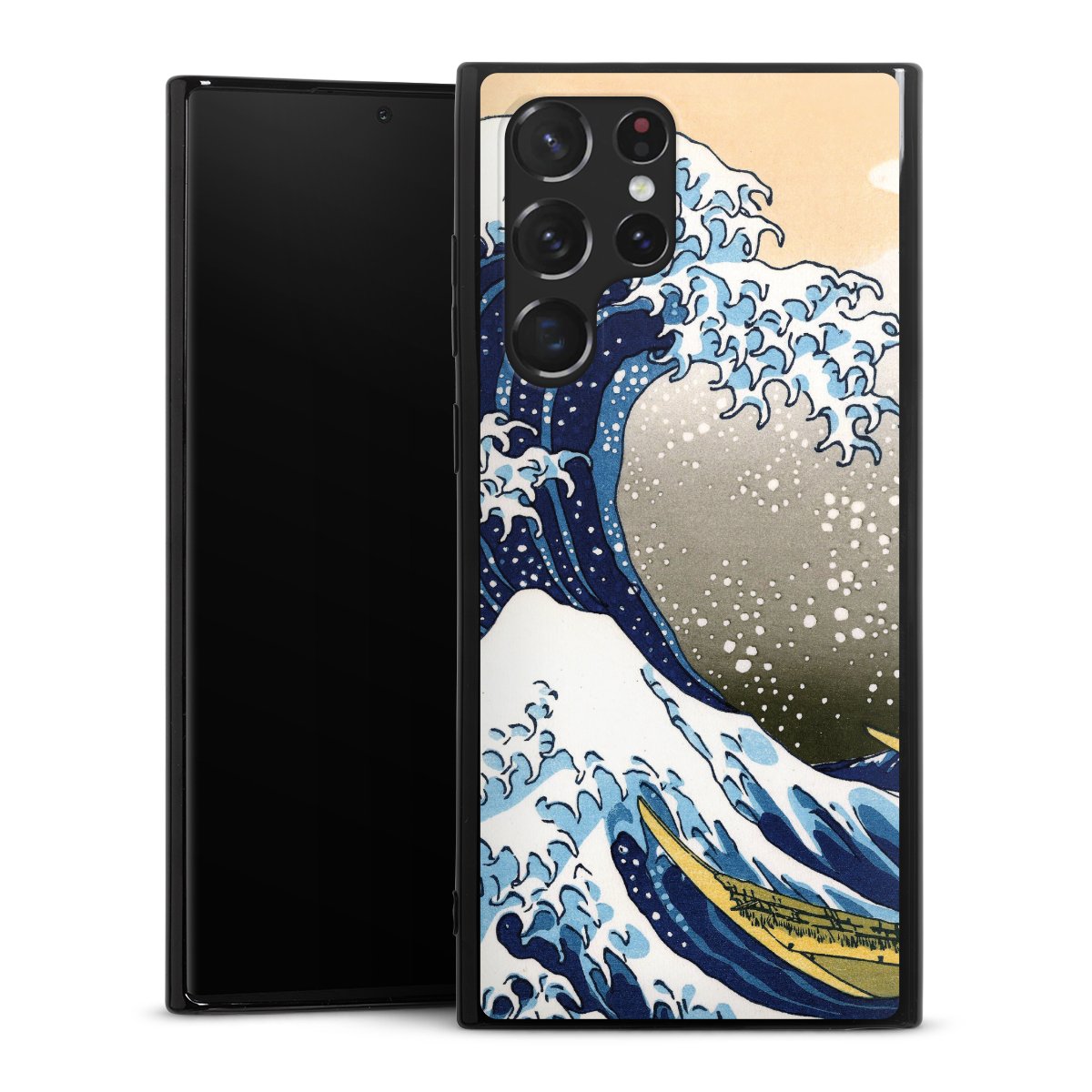 Galaxy S22 Ultra Handy Silikon Hülle Case schwarz Handyhülle Kunst Katsushika Hokusai Die Große Welle Vor Kanagawa