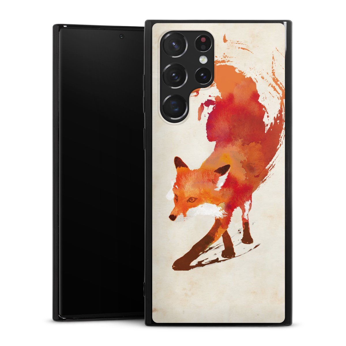 Galaxy S22 Ultra Handy Silikon Hülle Case schwarz Handyhülle Fox Graphic