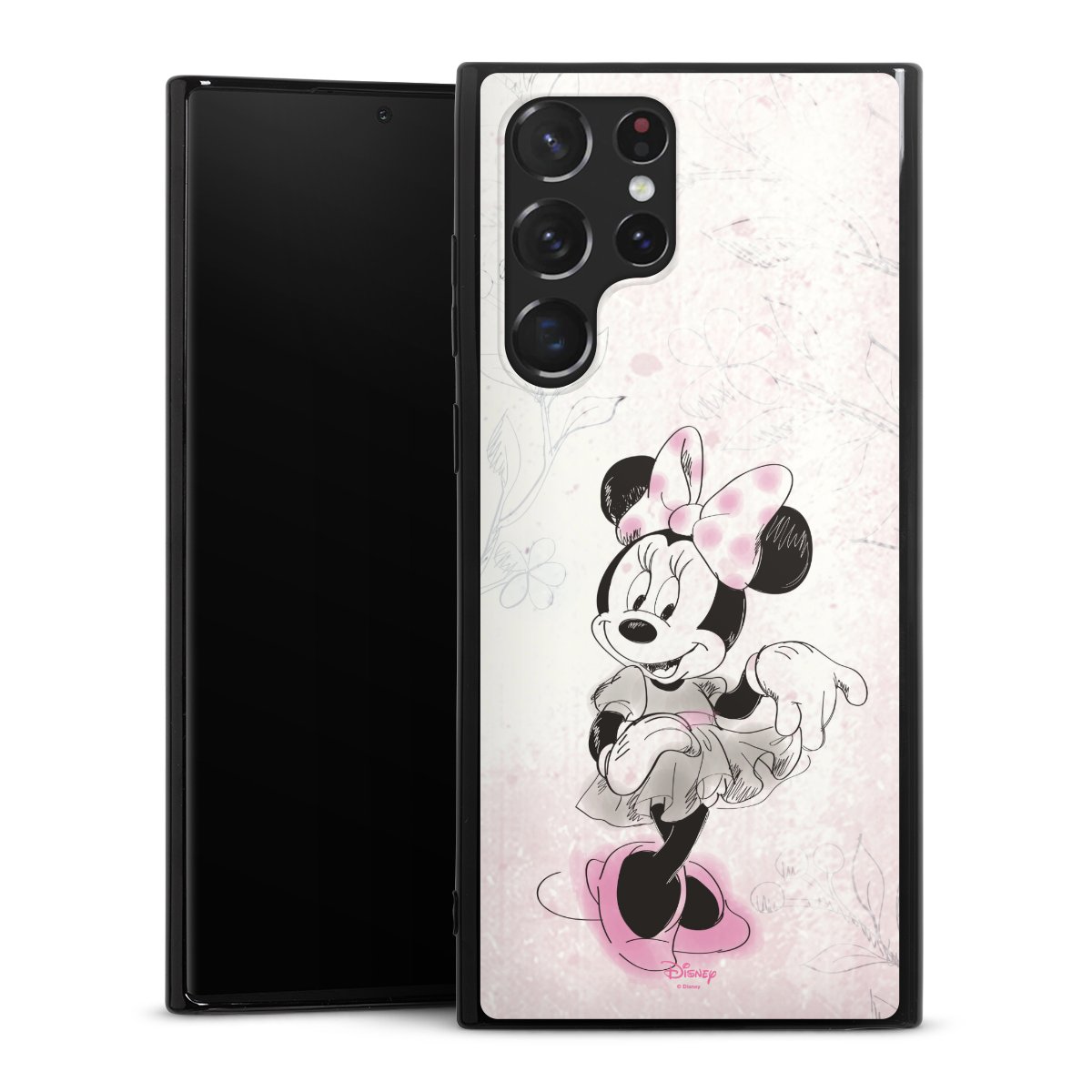 Galaxy S22 Ultra Handy Silikon Hülle Case schwarz Handyhülle Disney Minnie Mouse Vintage