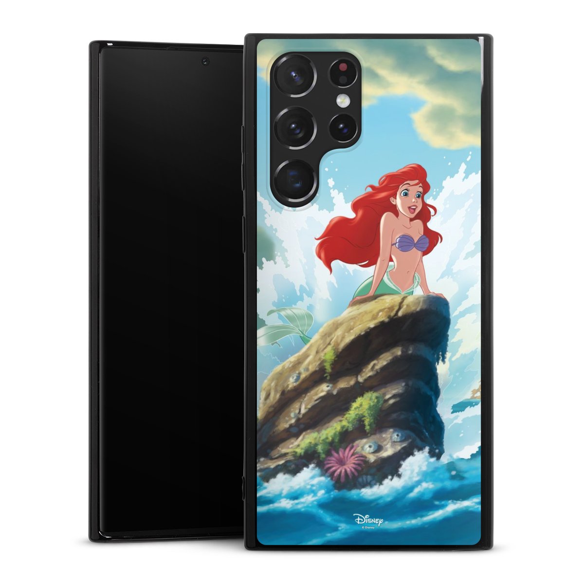 Galaxy S22 Ultra Handy Silikon Hülle Case schwarz Handyhülle Mermaid Arielle Die Meerjungfrau Official Licensed Product