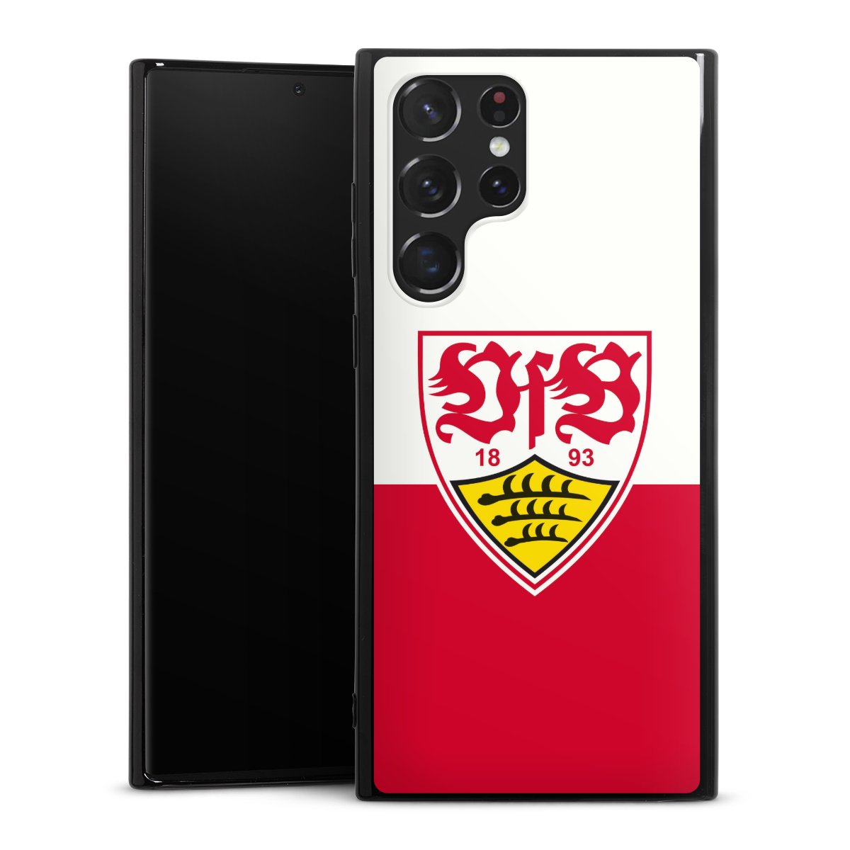 Galaxy S22 Ultra Handy Silikon Hülle Case schwarz Handyhülle Official Licensed Product Logo Vfb Stuttgart