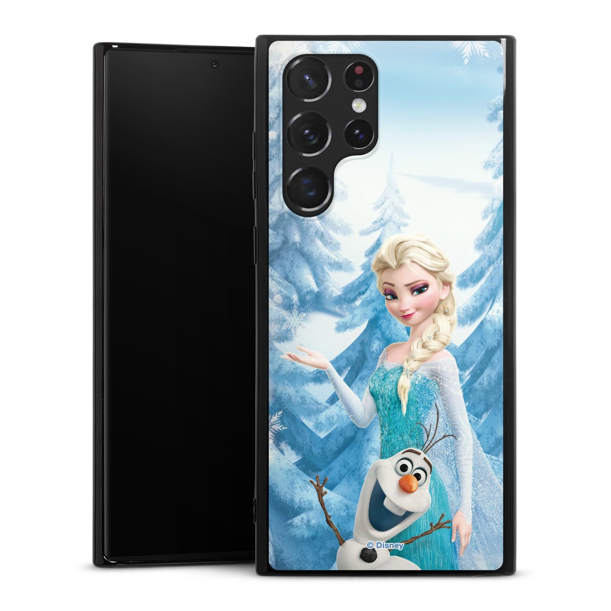 Galaxy S22 Ultra Handy Silikon Hülle Case schwarz Handyhülle Official Licensed Product Frozen Elsa Disney