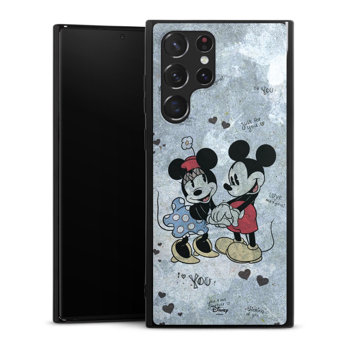 Galaxy S22 Ultra Handy Silikon Hülle Case schwarz Handyhülle Mickey & Minnie Mouse Vintage Disney