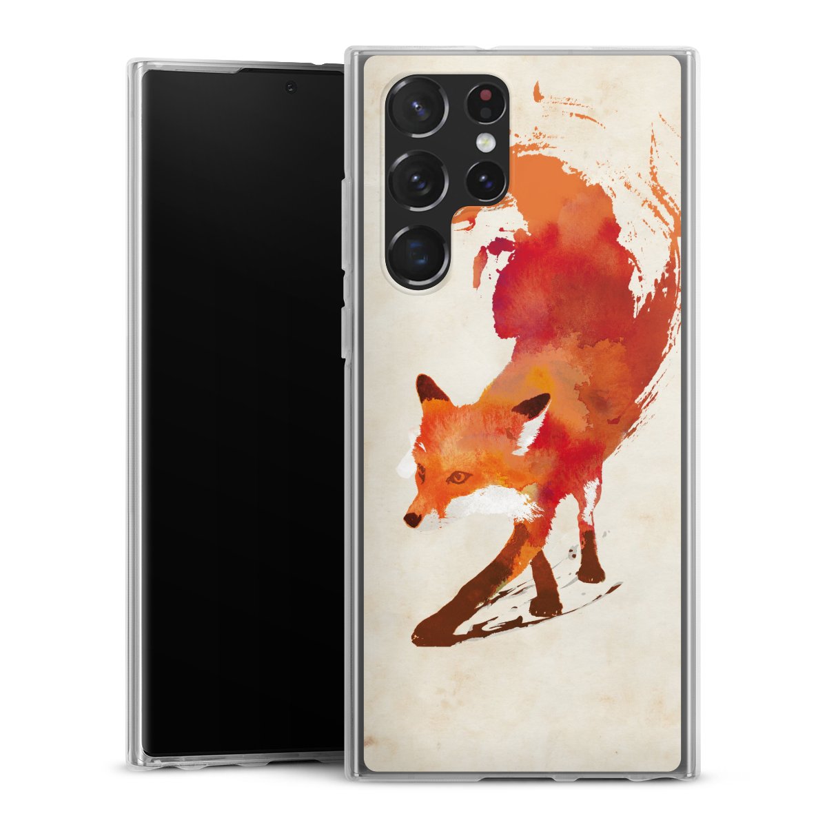 Galaxy S22 Ultra Handy Silikon Hülle Case transparent Handyhülle Fox Graphic Silikon Case