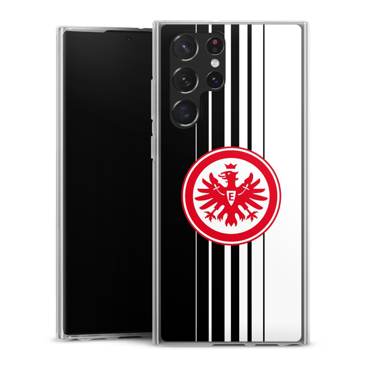 Galaxy S22 Ultra Handy Silikon Hülle Case transparent Handyhülle Stripes Eintracht Frankfurt Official Licensed Product Silikon Case