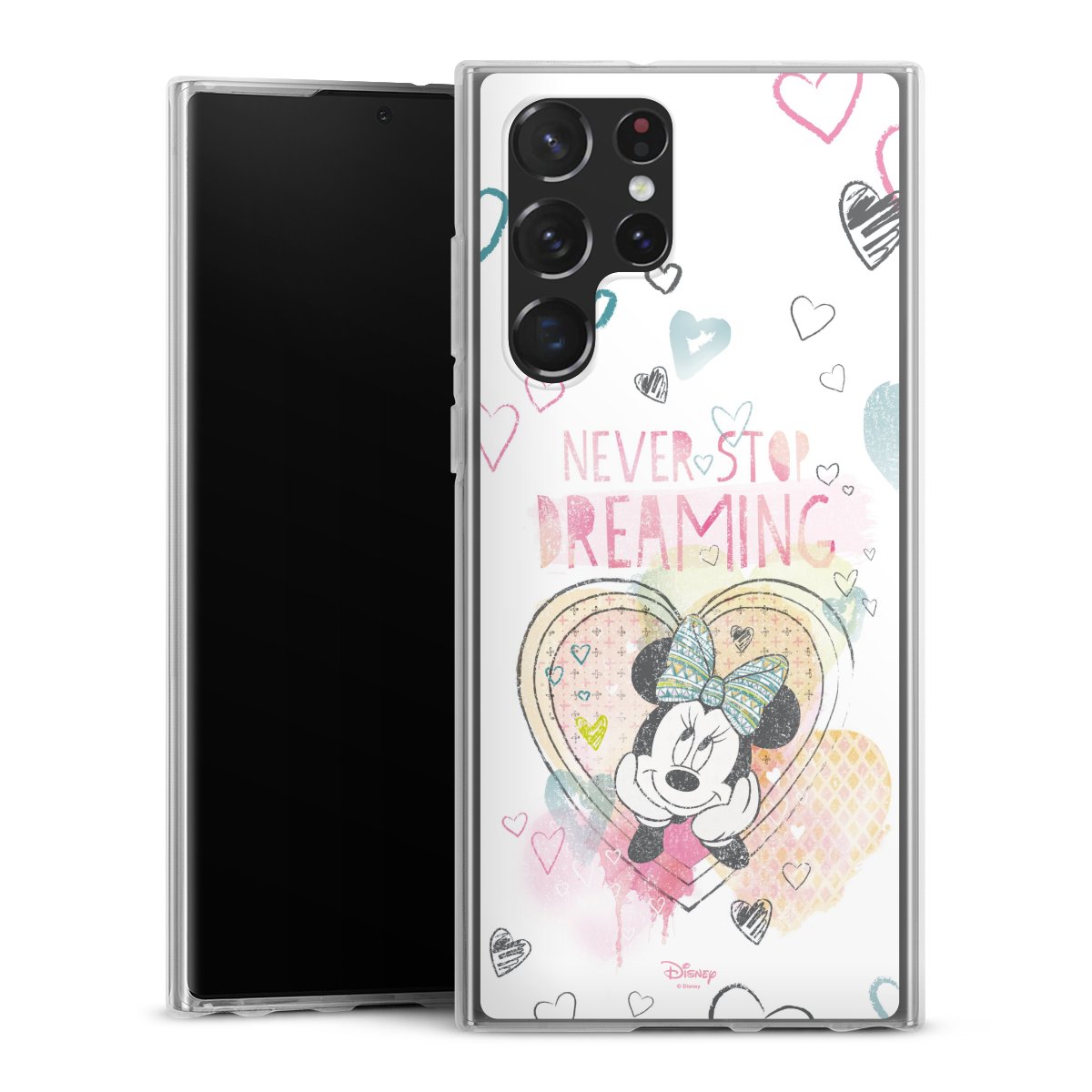 Galaxy S22 Ultra Handy Silikon Hülle Case transparent Handyhülle Disney Official Licensed Product Minnie Mouse Silikon Case