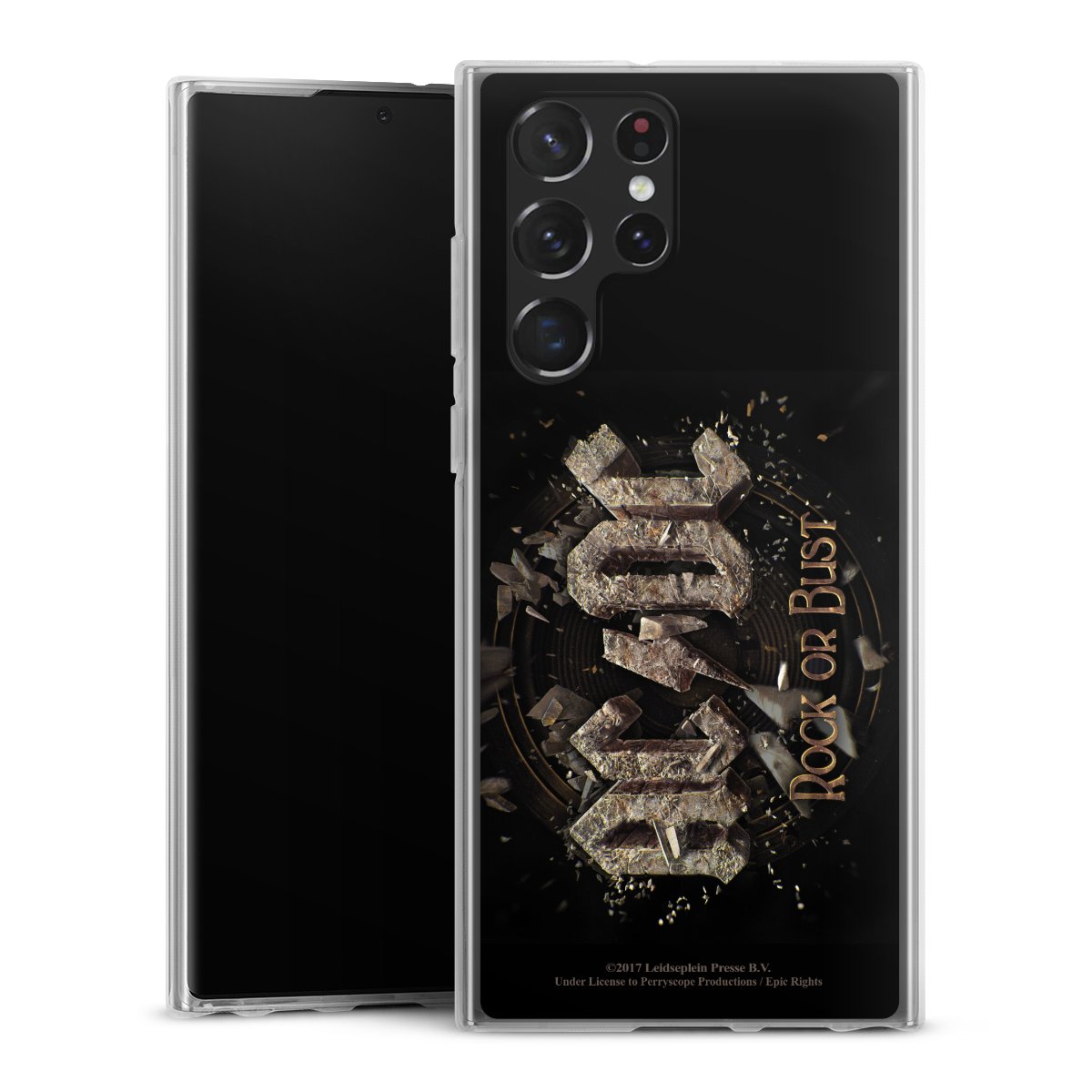 Galaxy S22 Ultra Handy Silikon Hülle Case transparent Handyhülle Acdc Official Licensed Product Rock Or Bust Silikon Case