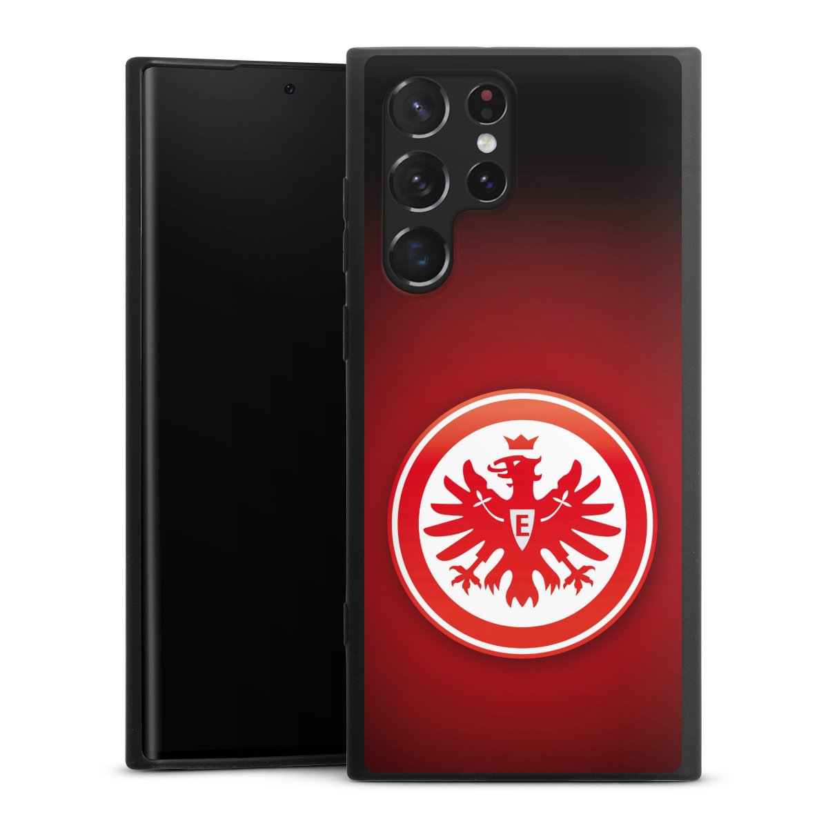 Galaxy S22 Ultra Handy Premium Silikon Hülle Handyhülle schwarz Case Eintracht Frankfurt Official Licensed Product Coat Of Arms Silikon Premium Case