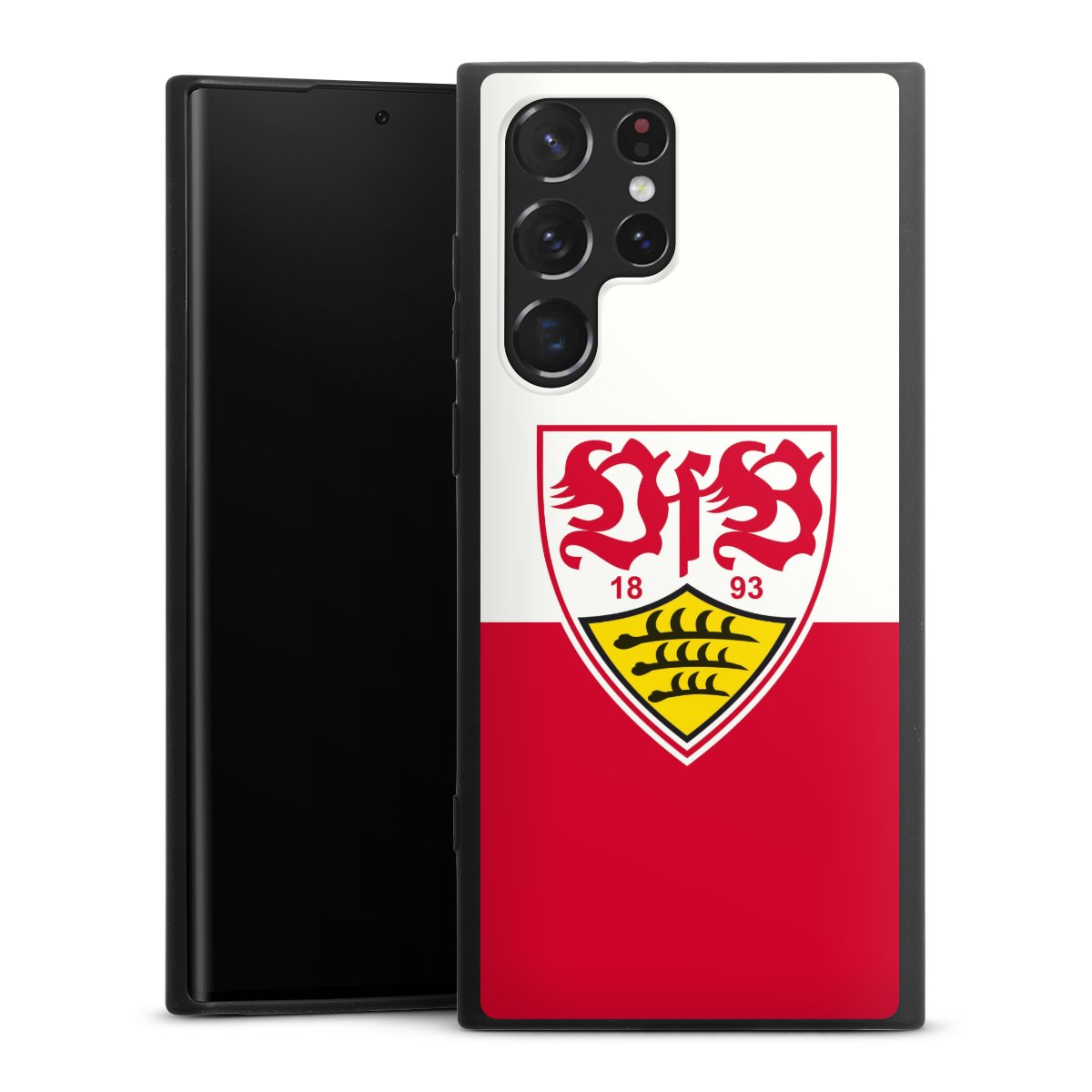 Galaxy S22 Ultra Handy Premium Silikon Hülle Handyhülle schwarz Case Official Licensed Product Logo Vfb Stuttgart Silikon Premium Case