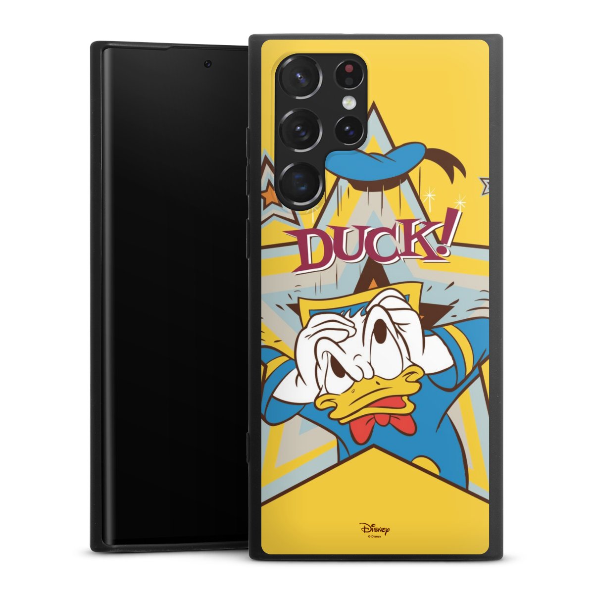 Galaxy S22 Ultra Handy Premium Silikon Hülle Handyhülle schwarz Case Official Licensed Product Donald Duck Disney Silikon Premium Case