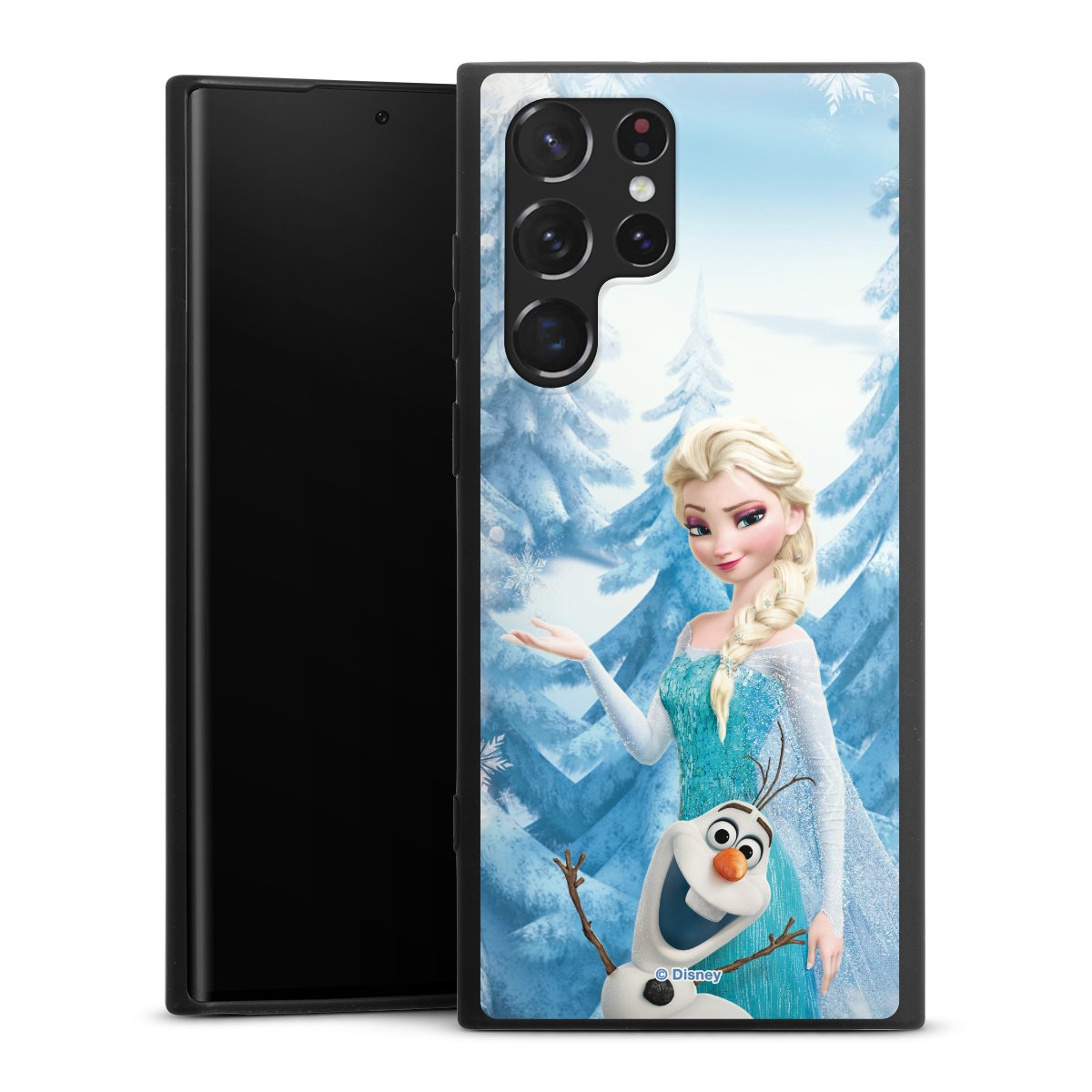 Galaxy S22 Ultra Handy Premium Silikon Hülle Handyhülle schwarz Case Official Licensed Product Frozen Elsa Disney Silikon Premium Case