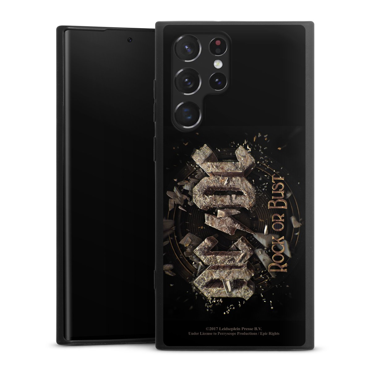 Galaxy S22 Ultra Handy Premium Silikon Hülle Handyhülle schwarz Case Acdc Official Licensed Product Rock Or Bust Silikon Premium Case