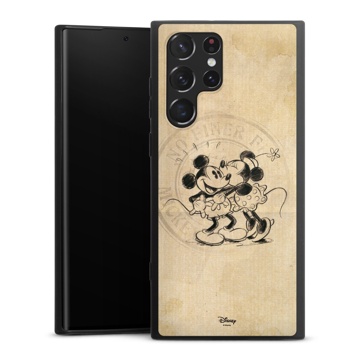 Galaxy S22 Ultra Handy Premium Silikon Hülle Handyhülle schwarz Case Mickey Mouse Vintage Minnie Mouse Silikon Premium Case